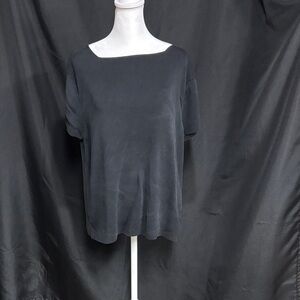 Coldwater Creek Elegant Black Short Sleeve Top